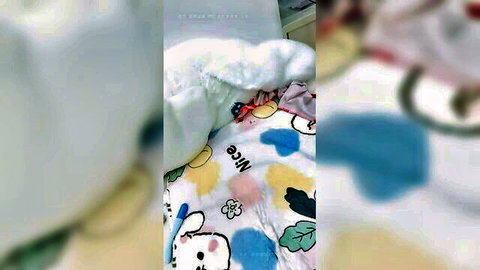 Blurry Asian amateur OnlyFans self-filmed tease in bed