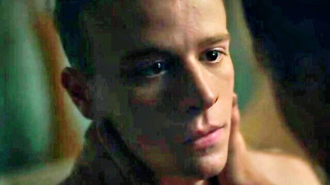 Shirtless young man in thoughtful pose, Rumspringa (2021) celeb scene