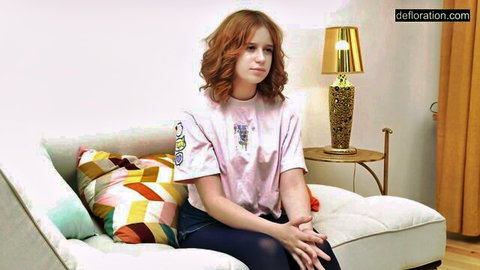 Frosya Baklanova redhead teen in casual t-shirt and jeans, Defloration thumbnail