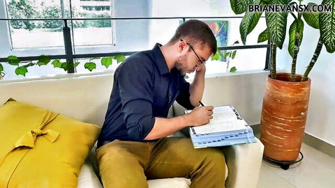 Nerdy Brian Evansx writes before Salome Gil's big ass fuck