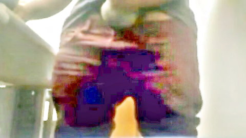 Latin dad strokes his big uncircumcised cock at work