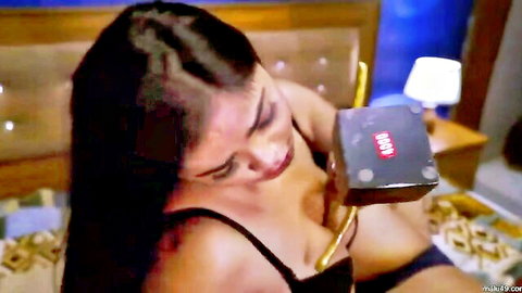 Derani Jethani in hot lesbian lingerie tease, curvy Indian beauty