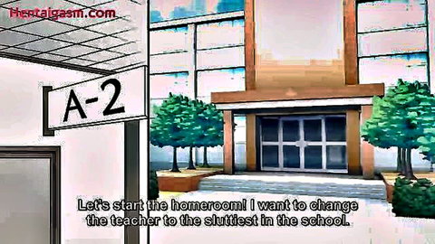 Hentai anime school homeroom entrance for teacher to slut transformation fantasy