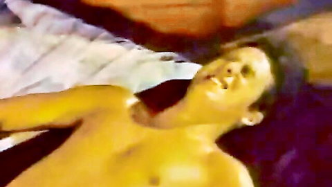 Asian man in ecstasy during oral creampie, mouth open wide