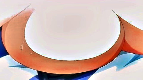 Anime hentai closeup of massive pale white tits with orange skin tones