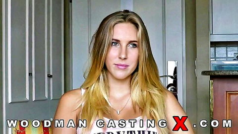 Yana Pataski blonde student in Woodman casting interview, first anal tease
