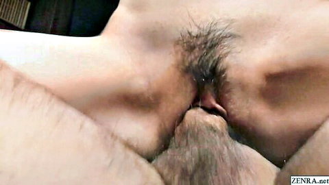 Uncensored JAV close-up: Old man raw penetrating young woman hairy groin