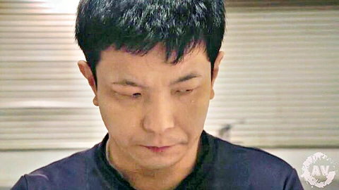 Asian man with intense expression in forbidden MILF affair JAV scene