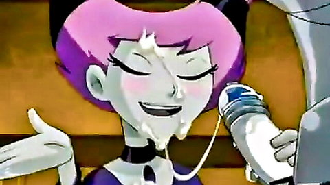 Jinx Teen Titans hentai parody blowjob with facial cumshot
