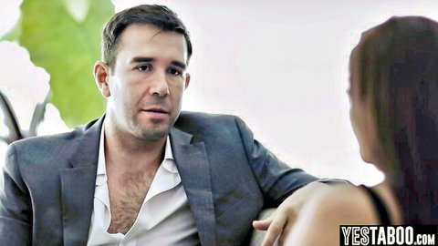 Hispanic lawyer in suit seduces attractive juror woman