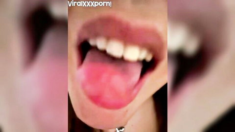 Desi woman teases with open mouth and pink tongue in viral XXX clip
