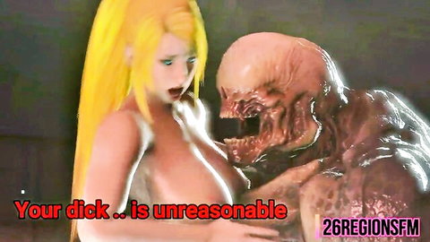 Samus Aran grabs monstrous alien cock in 26RegionSFM sci-fi porn