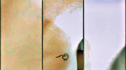 Hawt Rose's hip tattoo close-up in lesbian group sex