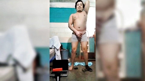 Jesus in boxers masturbating and cumming solo
