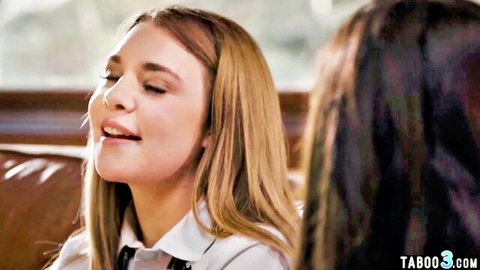 Blonde cheerleader seduces teen girl in lesbian scene