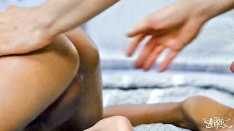 Slim t-girl Lola Morena in intense anal sodomy with hands gripping her curves