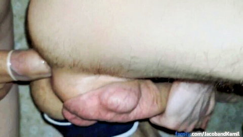 TwoTwinkBoys20 femboy anal pounding close-up by Jacob and Kamil