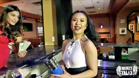 Sexy Asian and Indian babes exchange cash for steamy threesome in Money Talks