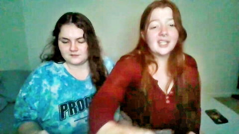 Scarlett Spinner and brunette friend in playful Chaturbate cam show, big tits tease