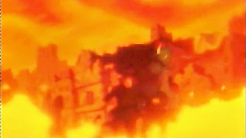 Fiery apocalyptic hentai scene from Urotsukidoji III: Return of the Overfiend Ep.1