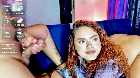 Caroline Clark 420 redhead camgirl nude legs spread feet play