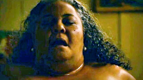 Aline Marta Maia nude cunnilingus scene, ecstatic expression, bare tits in Memory House 2020
