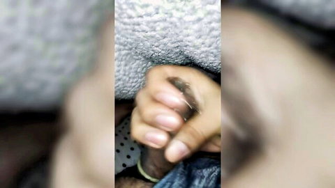 Blurry amateur handjob masturbation closeup on erect penis