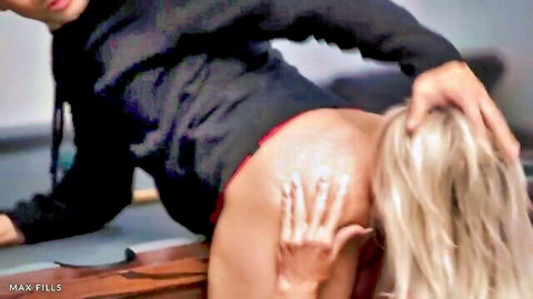 Angel Summers bent over in doggy style with Max Fills, blonde MILF hot sex
