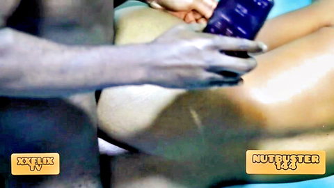 Amateur black couple in explicit creampie ejaculation scene, sticky cum on pussy