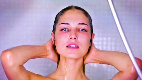 Marie Selepec topless in shower, wet nude body and medium tits