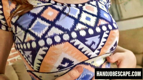 Alice Green teases cleavage in colorful patterned top