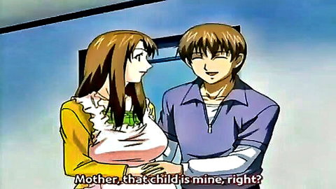 Pregnant anime mother and son in intimate hentai dialogue