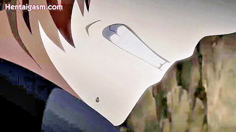 Anime girl with red hair screaming dramatically on cliff in Goblin Hentai 2023