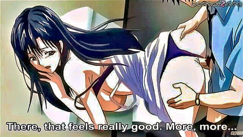 Hentai girl with big ass bent over gets pussy fingered from behind moaning for more