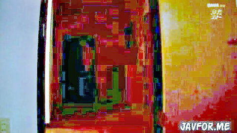 Blurry pixelated JAV thumbnail featuring distorted red room and JAVFOR.ME watermark