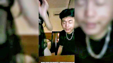 Nabila in intimate Indonesian couple encounter, black attire
