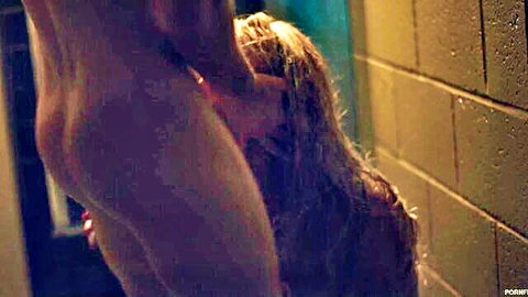 Holly Heart bent over naked, hair pulled in rough doggy style scene