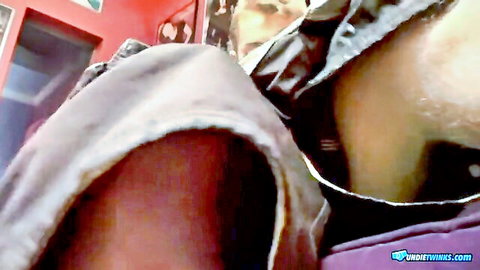 Guy stripping in hot cartoon undies and jacking off in trans sex scene
