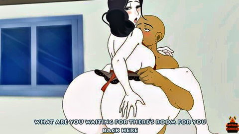 Anna double-penetration in animated interracial scene with big ass and tits