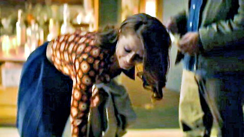 Charlotte Gainsbourg bending over in sexy skirt scene from Alphonse