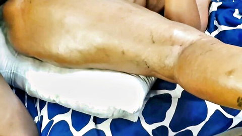 Ebony petite teen's toned legs and thighs in passionate display