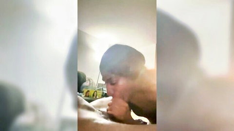 Dreadlocked black guy eats out woman's wet pussy in blurry amateur closeup