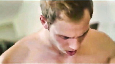 Shirtless muscular white guy giving oral in stepbrothers scene