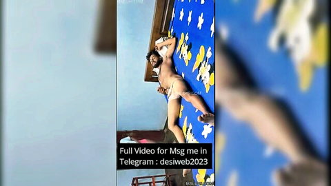 Skinny Indian babe climbs wall bottomless with pussy and ass exposed spreading legs wide