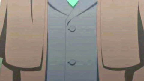 Anime male character in tan suit and green tie from Akashic Chronicles episode 10