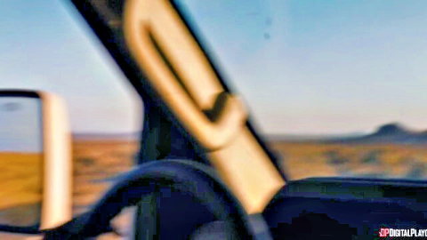 Krisk Xxx's intense wasteland car escape in Digital Playground adventure