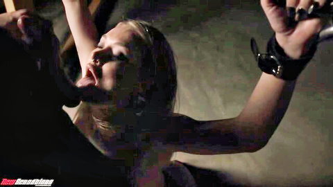 Natalia Starr bound in BDSM with Danny Mountain, intense oral pleasure