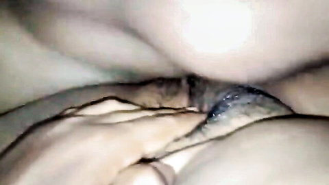 Close-up of thick cock thrusting into wet pussy of busty South Asian woman with big tits in rough doggy sex