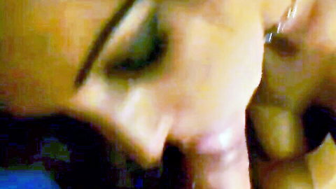 Close-up of young blonde woman with green eyes and glasses in ecstasy during wild outdoor sex