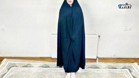 Veiled Persian woman in black chador, Iranian adult video thumbnail
